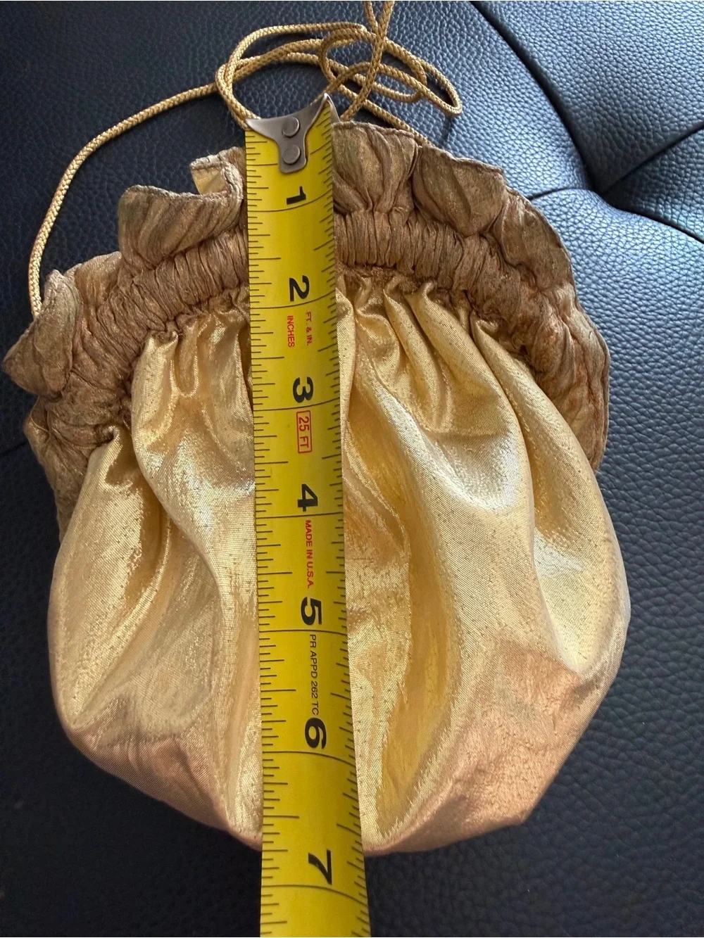 Vintage Grace Chuang Gold Metallic Ruffle Evening Bag NWOT